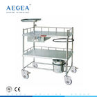 AG-SS052 CE ISO malzeme çelik alet tıbbi enjeksiyon arabası